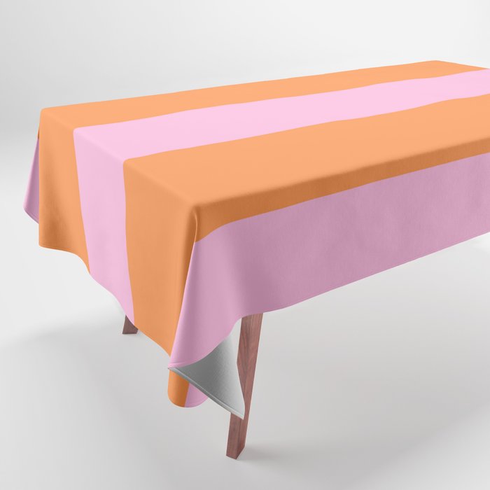 Orange and Pink Stripes  Tablecloth Gallery Image 1