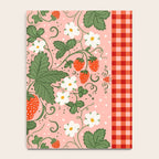 Strawberry Picnic Pattern with Gingham Border Notebook Gallery Image 4