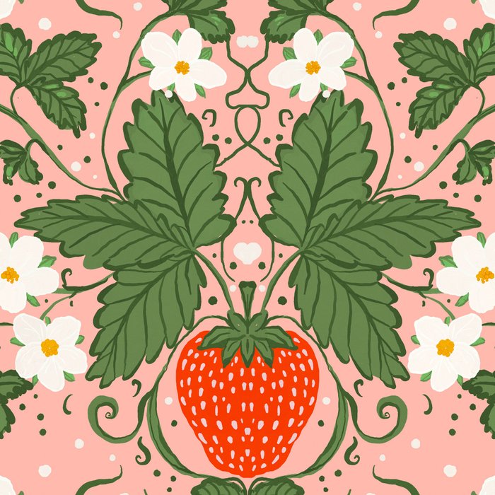 Strawberry Picnic Pattern with Gingham Border Coffee Mug Gallery Image 2