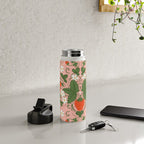 Strawberry Picnic Pattern with Gingham Border Water Bottle Gallery Image 4