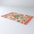 Strawberry Picnic Pattern with Gingham Border Rug Gallery Image 3