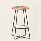Strawberry Picnic Pattern with Gingham Border Stool Gallery Image 1