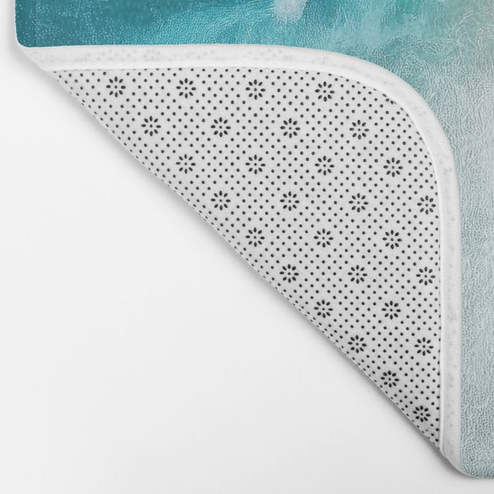 Peach Sand and Blue Sea - Coastal Aerial Photography Bath Mat Gallery Image 2