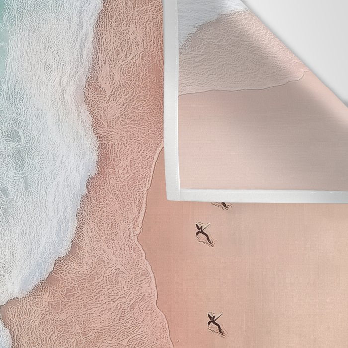 Peach Sand and Blue Sea - Coastal Aerial Photography Wall Tapestry Gallery Image 3