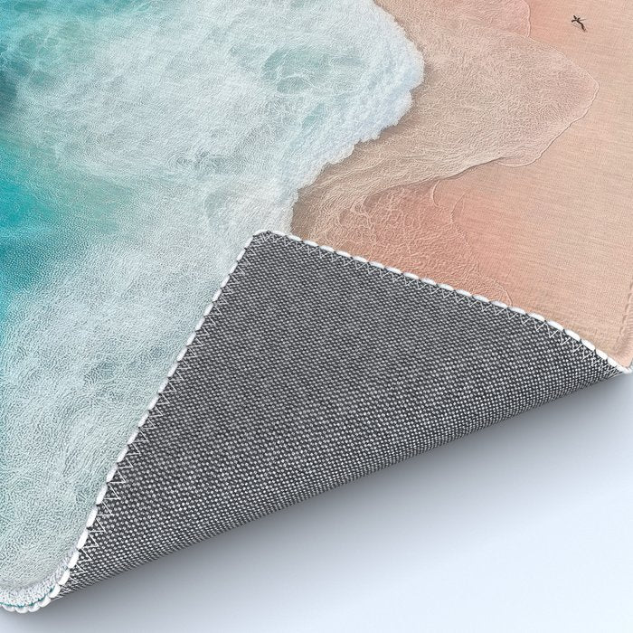 Peach Sand and Blue Sea - Coastal Aerial Photography Rug Gallery Image 4