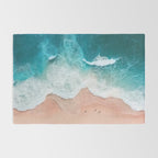 Peach Sand and Blue Sea - Coastal Aerial Photography Rug Gallery Image 2