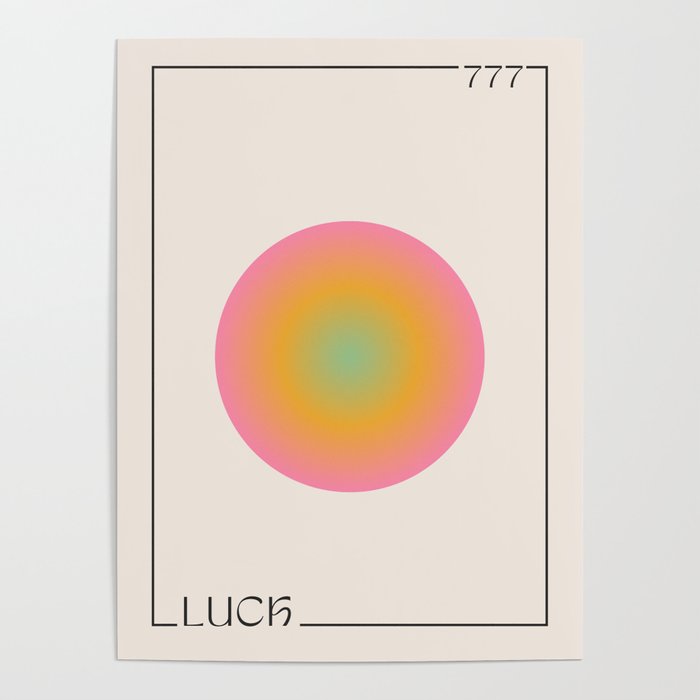 Angel Number 777 Aura Retro Circular Gradient Poster Gallery Image 1