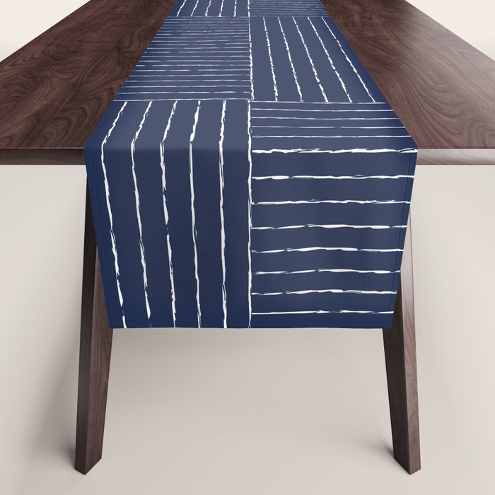 Lines III (Navy) Table Runner Gallery Image 1