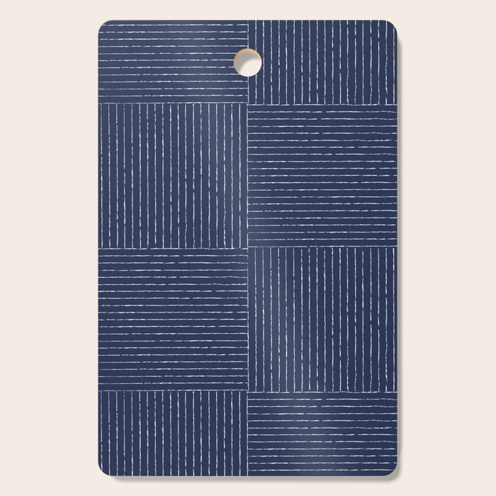 Lines III (Navy) Cutting Board Gallery Image 1