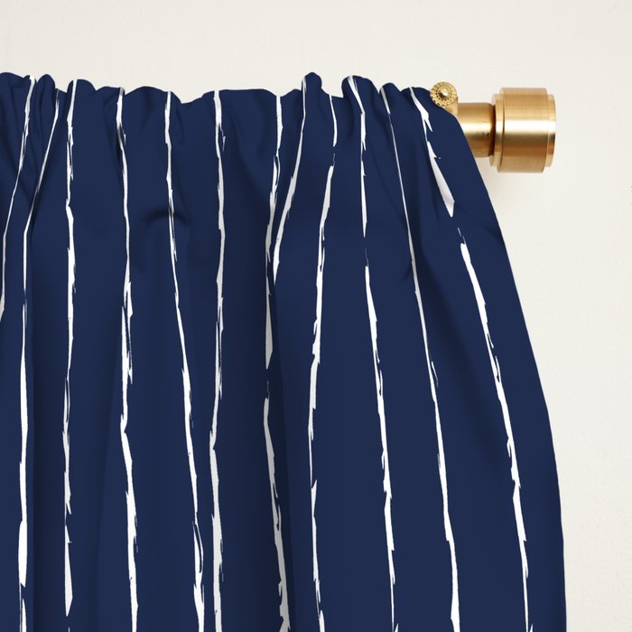 Lines III (Navy) Window Curtain Gallery Image 2