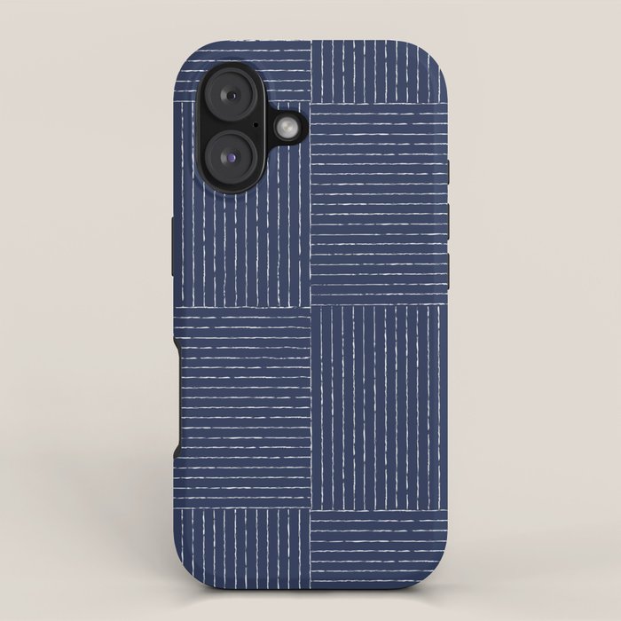 Lines III (Navy) iPhone Case