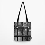 Love Locks on Canel Bridge, Bologna, Italy romantic black and white photography / photographs / photograph Tote Bag Gallery Image 2