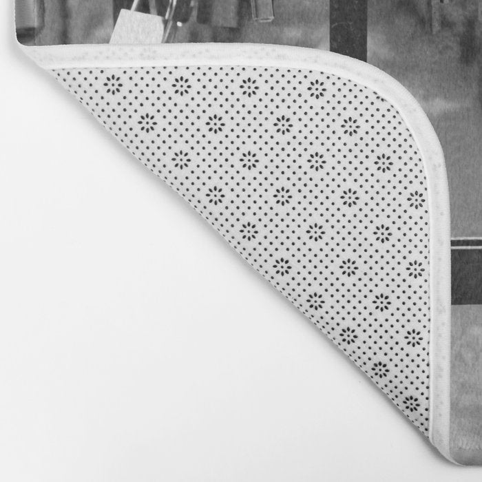 Love Locks on Canel Bridge, Bologna, Italy romantic black and white photography / photographs / photograph Bath Mat Gallery Image 2