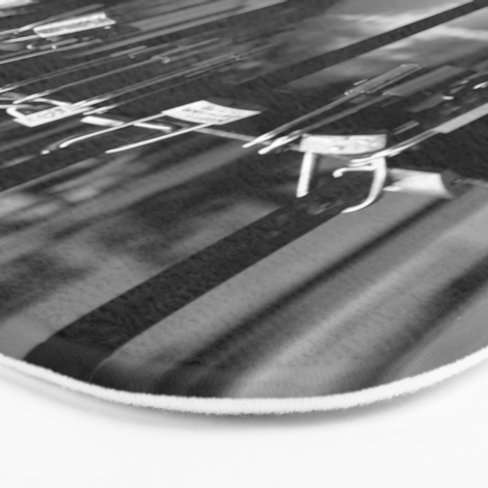 Love Locks on Canel Bridge, Bologna, Italy romantic black and white photography / photographs / photograph Bath Mat Gallery Image 3