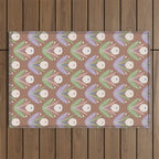 Latte Dahlias Inspired by PANTONE 17 1230 Mocha Mousse Outdoor Rug Gallery Image 1