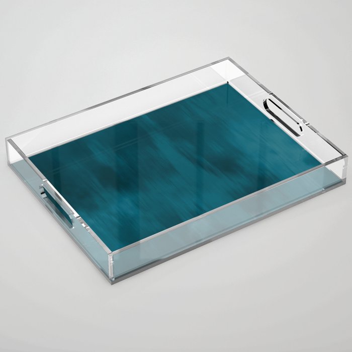 Tropical Dark Teal Inspired by Sherwin Williams 2020 Trending Color Oceanside SW6496 Fusion Water Color Blend Acrylic Tray Gallery Image 1
