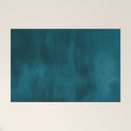 Tropical Dark Teal Inspired by Sherwin Williams 2020 Trending Color Oceanside SW6496 Fusion Water Color Blend Welcome Mat Gallery Image 1