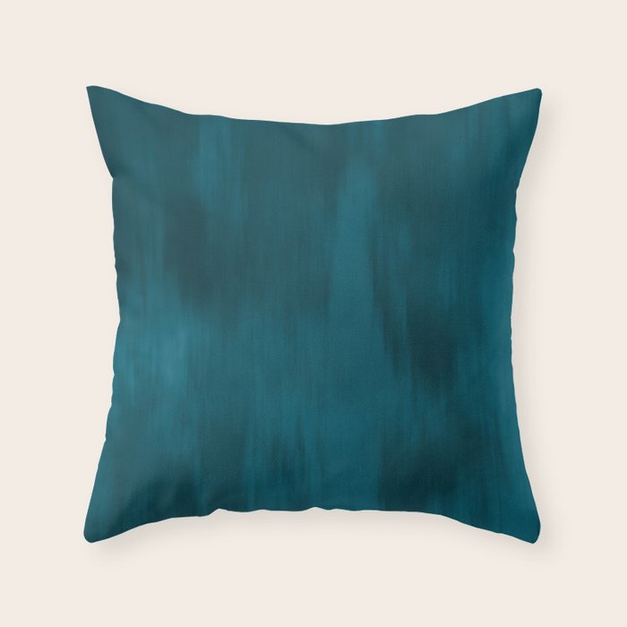 Tropical Dark Teal Inspired by Sherwin Williams 2020 Trending Color Oceanside SW6496 Fusion Water Color Blend Throw Pillow Gallery Image 6