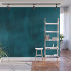 Tropical Dark Teal Inspired by Sherwin Williams 2020 Trending Color Oceanside SW6496 Fusion Water Color Blend Wall Mural Gallery Image 1