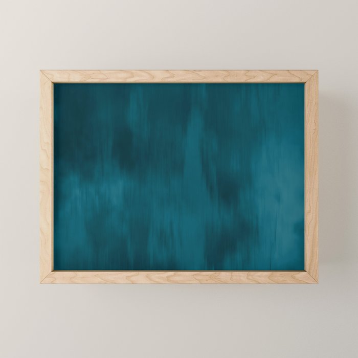 Tropical Dark Teal Inspired by Sherwin Williams 2020 Trending Color Oceanside SW6496 Fusion Water Color Blend Mini Art Print Gallery Image 1