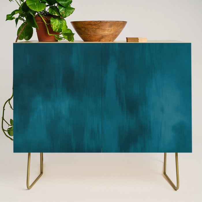 Tropical Dark Teal Inspired by Sherwin Williams 2020 Trending Color Oceanside SW6496 Fusion Water Color Blend Credenza Gallery Image 1
