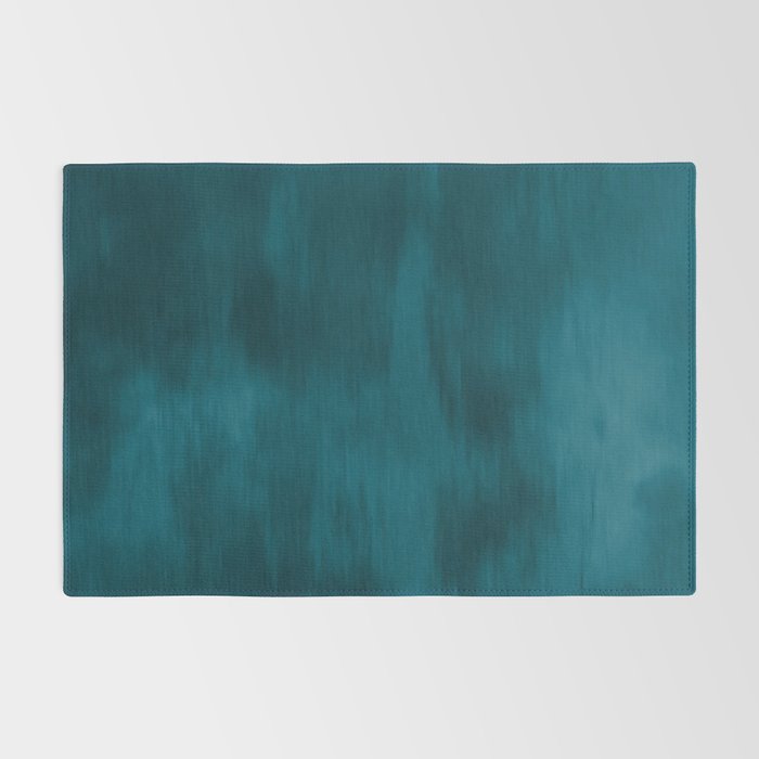 Tropical Dark Teal Inspired by Sherwin Williams 2020 Trending Color Oceanside SW6496 Fusion Water Color Blend Rug Gallery Image 2