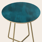 Tropical Dark Teal Inspired by Sherwin Williams 2020 Trending Color Oceanside SW6496 Fusion Water Color Blend Side Table Gallery Image 2