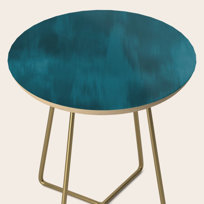 Tropical Dark Teal Inspired by Sherwin Williams 2020 Trending Color Oceanside SW6496 Fusion Water Color Blend Side Table Gallery Image 2