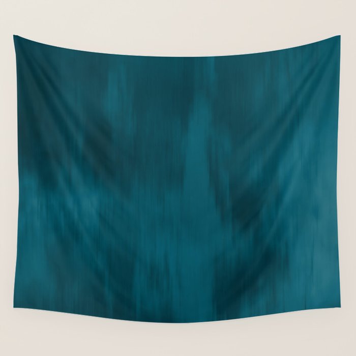 Tropical Dark Teal Inspired by Sherwin Williams 2020 Trending Color Oceanside SW6496 Fusion Water Color Blend Wall Tapestry Gallery Image 1