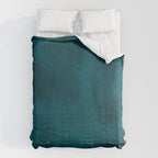 Tropical Dark Teal Inspired by Sherwin Williams 2020 Trending Color Oceanside SW6496 Fusion Water Color Blend Comforter Gallery Image 6