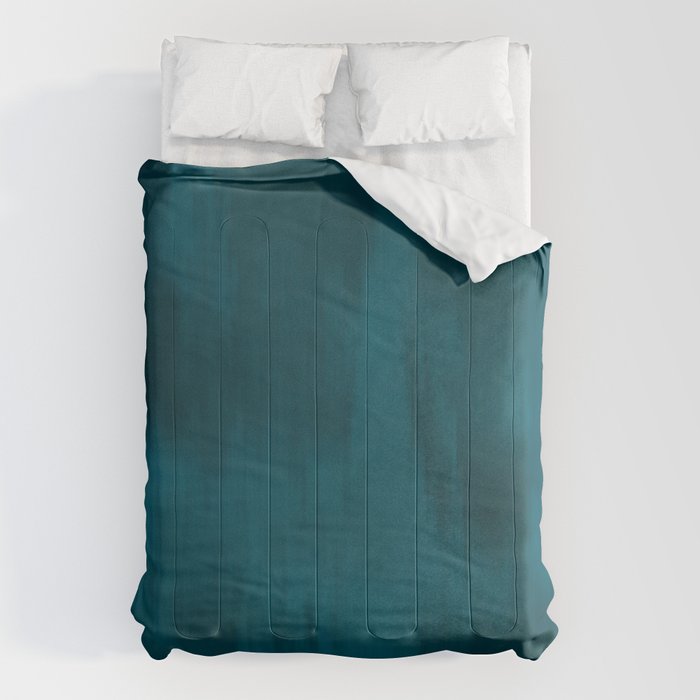 Tropical Dark Teal Inspired by Sherwin Williams 2020 Trending Color Oceanside SW6496 Fusion Water Color Blend Comforter Gallery Image 6