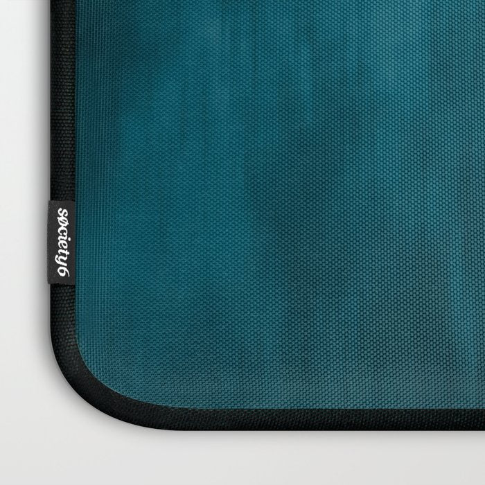 Tropical Dark Teal Inspired by Sherwin Williams 2020 Trending Color Oceanside SW6496 Fusion Water Color Blend Laptop Sleeve Gallery Image 3