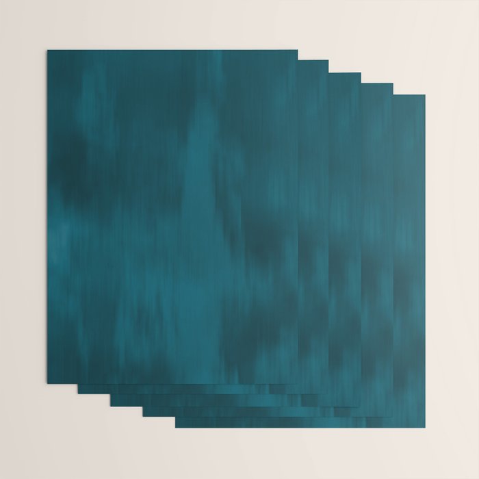 Tropical Dark Teal Inspired by Sherwin Williams 2020 Trending Color Oceanside SW6496 Fusion Water Color Blend Wrapping Paper Gallery Image 3