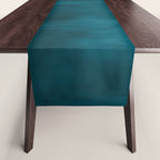 Tropical Dark Teal Inspired by Sherwin Williams 2020 Trending Color Oceanside SW6496 Fusion Water Color Blend Table Runner Gallery Image 1