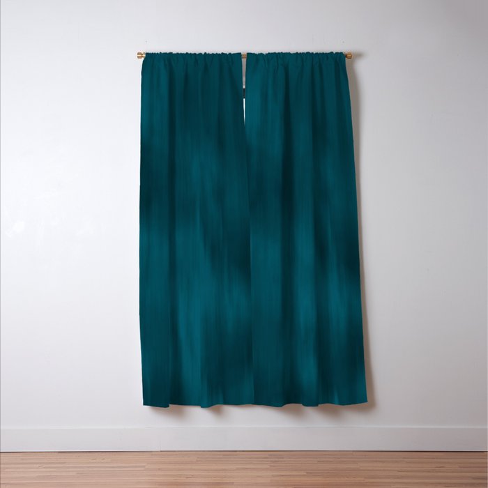 Tropical Dark Teal Inspired by Sherwin Williams 2020 Trending Color Oceanside SW6496 Fusion Water Color Blend Window Curtain Gallery Image 3
