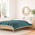 Tropical Dark Teal Inspired by Sherwin Williams 2020 Trending Color Oceanside SW6496 Fusion Water Color Blend Duvet Cover Gallery Image 2