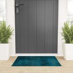 Tropical Dark Teal Inspired by Sherwin Williams 2020 Trending Color Oceanside SW6496 Fusion Water Color Blend Welcome Mat Gallery Image 3