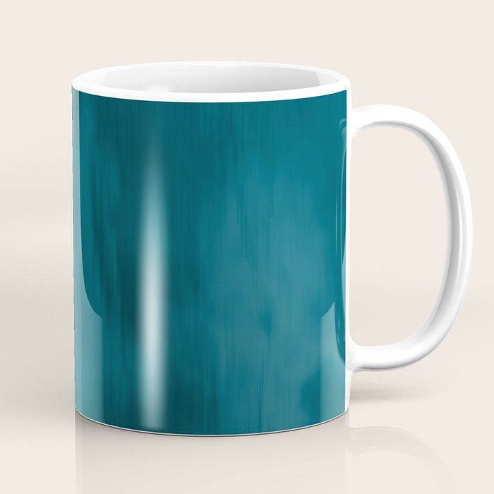 Tropical Dark Teal Inspired by Sherwin Williams 2020 Trending Color Oceanside SW6496 Fusion Water Color Blend Coffee Mug Gallery Image 1