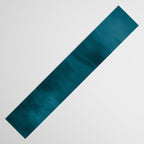 Tropical Dark Teal Inspired by Sherwin Williams 2020 Trending Color Oceanside SW6496 Fusion Water Color Blend Table Runner Gallery Image 3