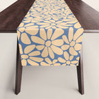 Retro Floral - Indigo  Table Runner Gallery Image 1