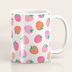 Strawberry Toss on Checks - Pink and Green Coffee Mug Gallery Image 1