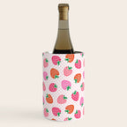 Strawberry Toss on Checks - Pink and Green Wine Chiller Gallery Image 1