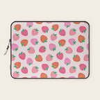 Strawberry Toss on Checks - Pink and Green Laptop Sleeve Gallery Image 1
