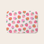 Strawberry Toss on Checks - Pink and Green Bath Mat Gallery Image 1