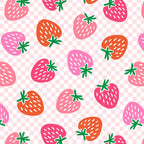 Strawberry Toss on Checks - Pink and Green Coffee Mug Gallery Image 2