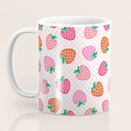Strawberry Toss on Checks - Pink and Green Coffee Mug Gallery Image 3