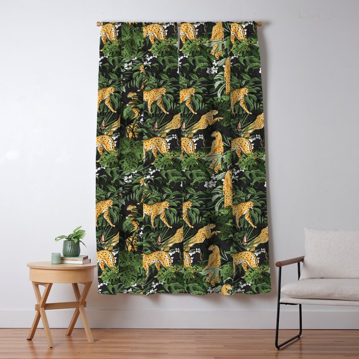 Cheetah in the wild jungle Window Curtain Gallery Image 5