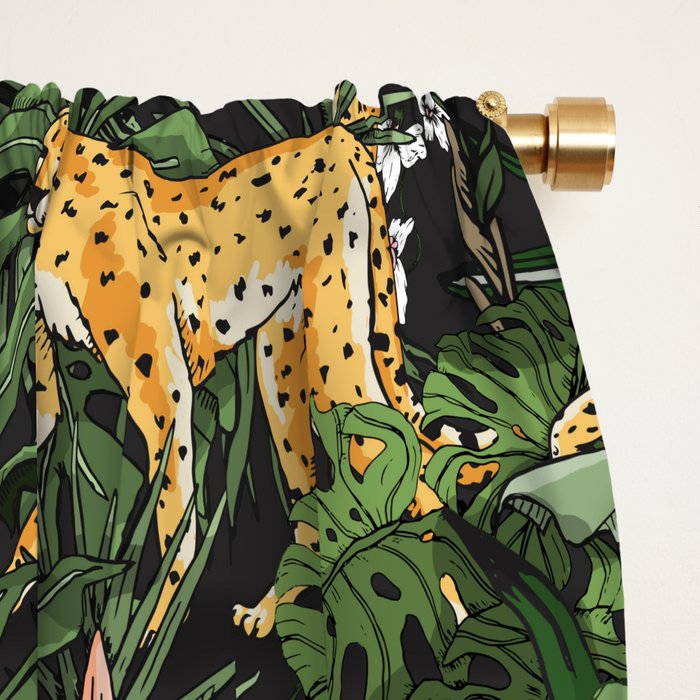 Cheetah in the wild jungle Window Curtain Gallery Image 2
