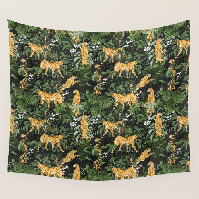 Cheetah in the wild jungle Wall Tapestry Gallery Image 1