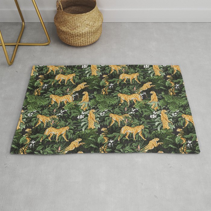 Cheetah in the wild jungle Rug Gallery Image 1